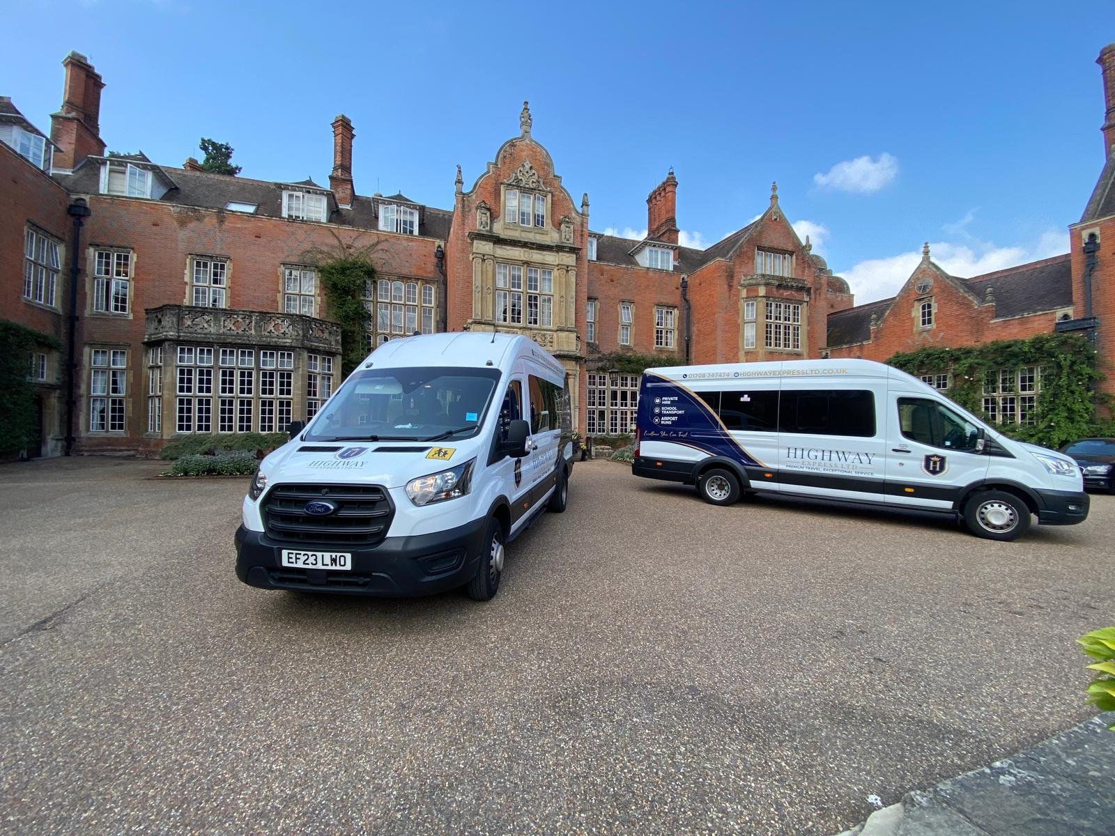 Highway Express minibuses providing group transport